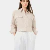 Forcast Kyla Crop Pocket Shirt* Long Sleeve Tops|Shirts & Blouses
