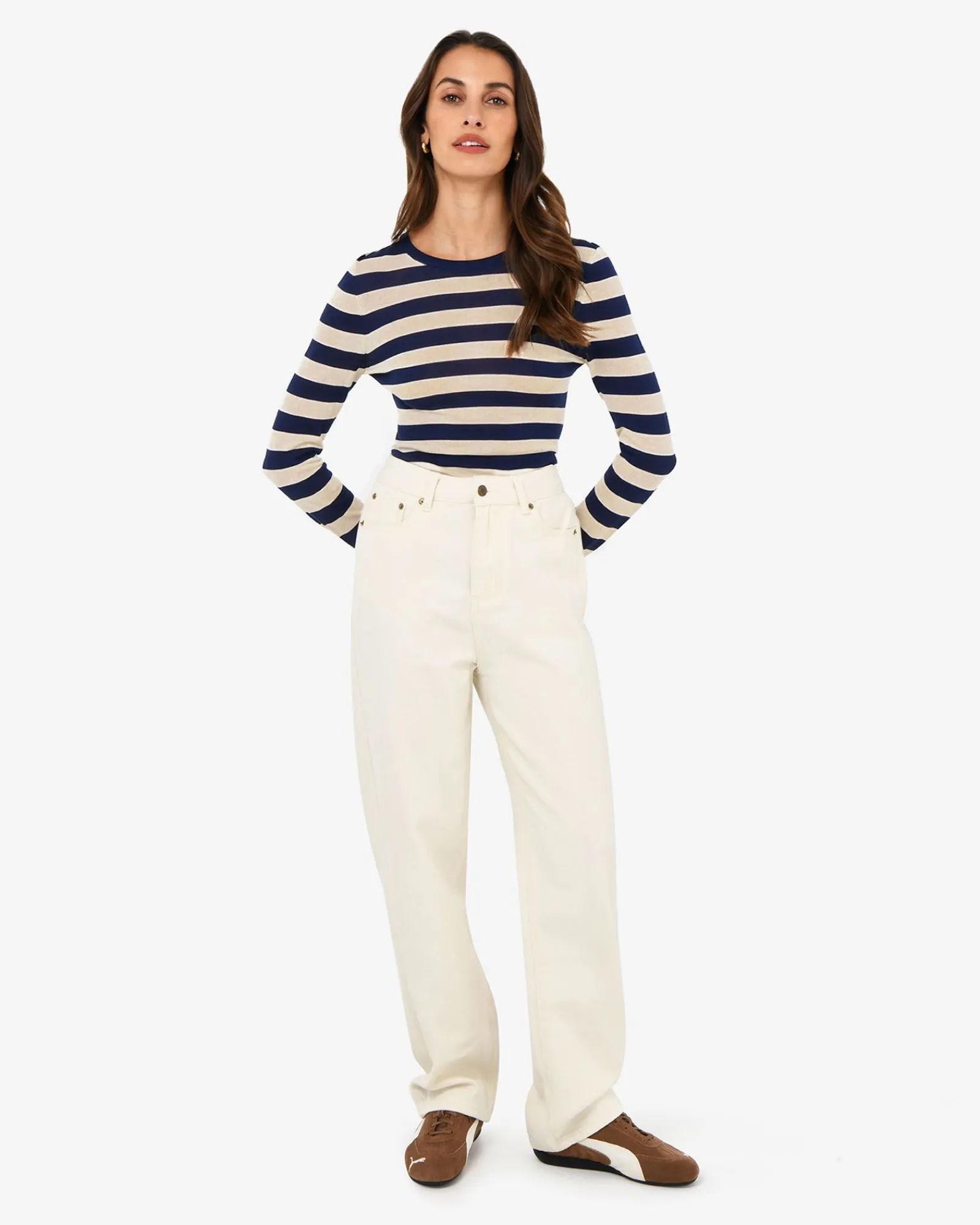 Forcast Lana Stripe Knit Top* T-Shirts & Tops|Long Sleeve Tops