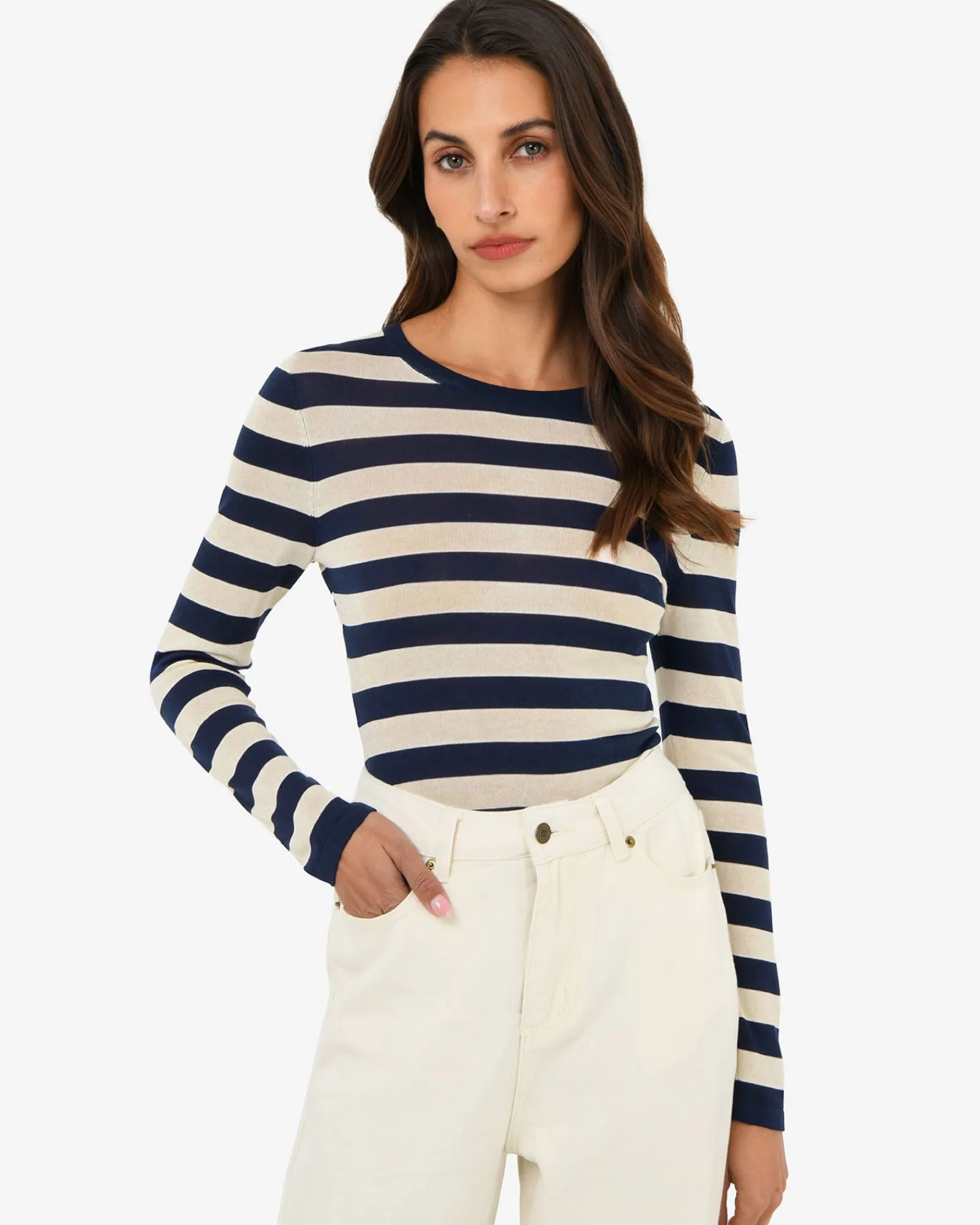 Forcast Lana Stripe Knit Top* T-Shirts & Tops|Long Sleeve Tops