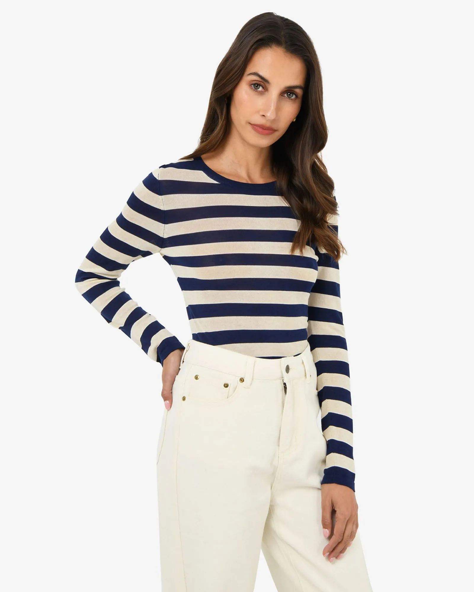 Forcast Lana Stripe Knit Top* T-Shirts & Tops|Long Sleeve Tops