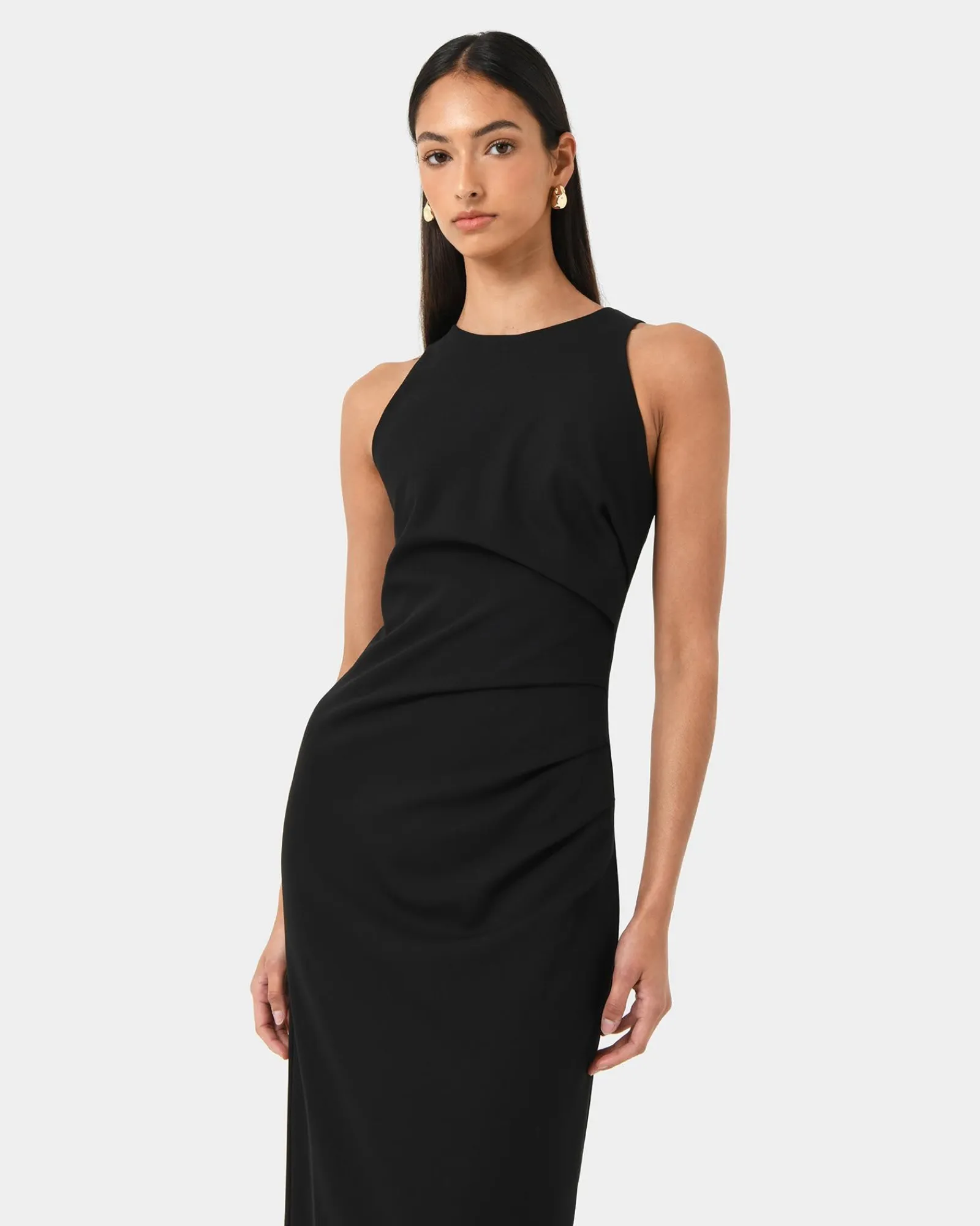 Forcast Leah Side Ruched Midi Dress* Midi Dresses|Midi Dresses