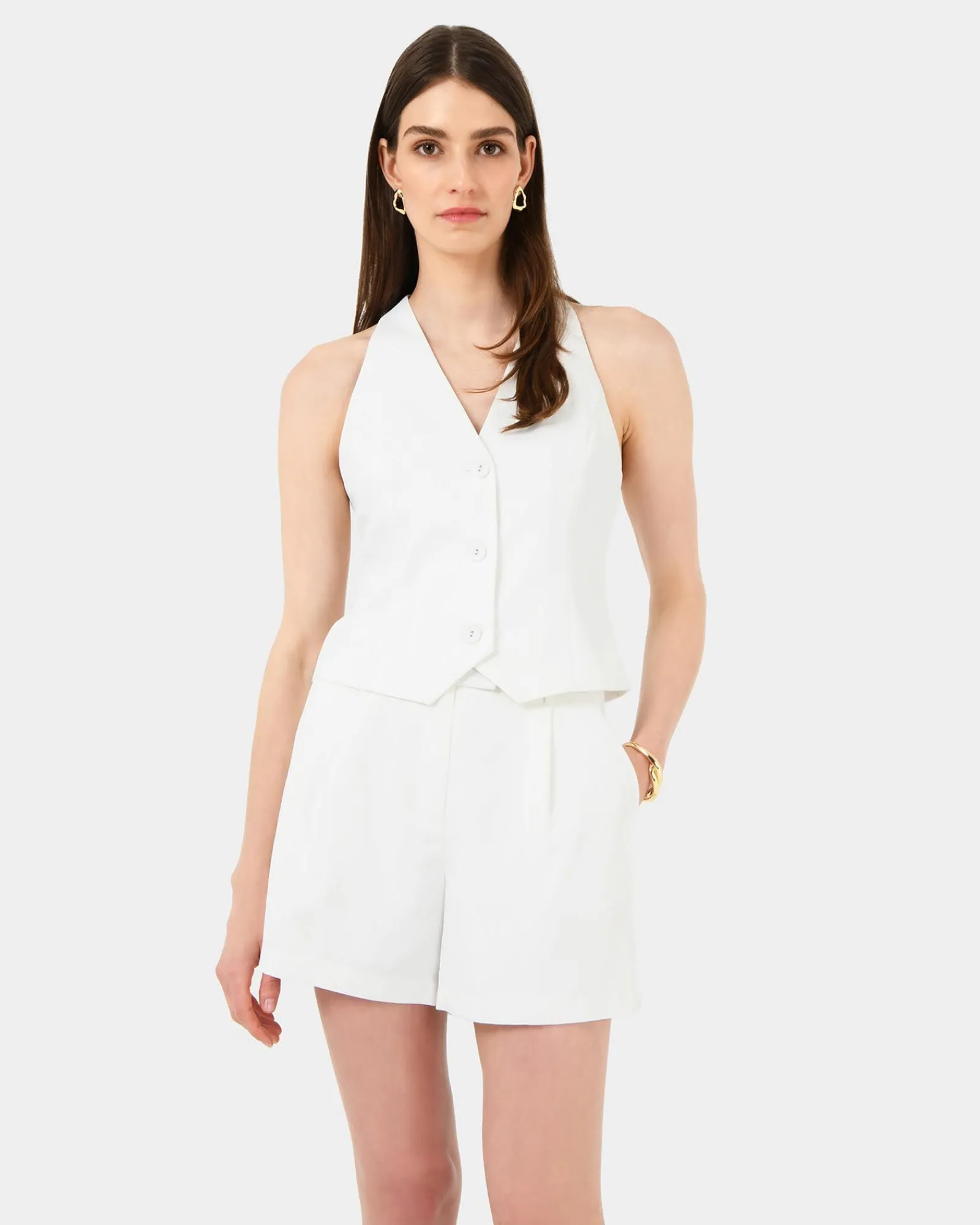 Forcast Lexee Pleat Front Short* High-Waisted Pants|Work Pants