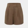Forcast Lexee Pleat Front Short* High-Waisted Pants|Work Pants