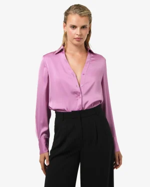 Forcast Lila V-neck Satin Blouse* Long Sleeve Tops|Shirts & Blouses