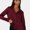 Forcast Lila V-neck Satin Blouse* Long Sleeve Tops|Shirts & Blouses