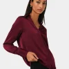 Forcast Lila V-neck Satin Blouse* Long Sleeve Tops|Shirts & Blouses