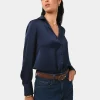 Forcast Lila V-neck Satin Blouse* Long Sleeve Tops|Shirts & Blouses