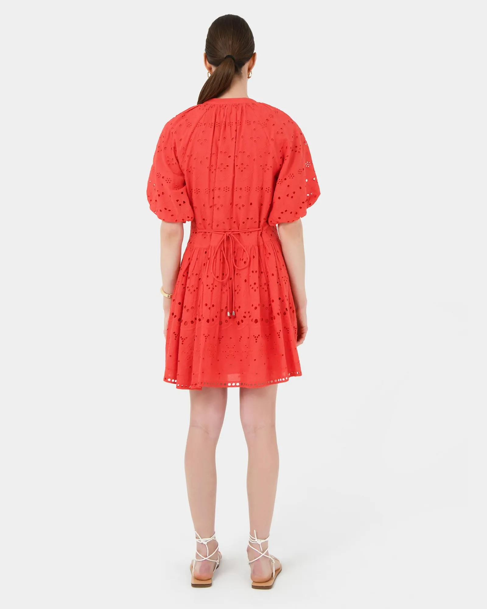 Forcast Lola Broderie Tiered Dress* Conscious|Mini Dresses