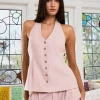 Forcast Lola Halter Neck Peplum Vest* Work Tops|Vests & Waistcoats