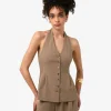 Forcast Lola Halter Neck Peplum Vest* Work Tops|Vests & Waistcoats
