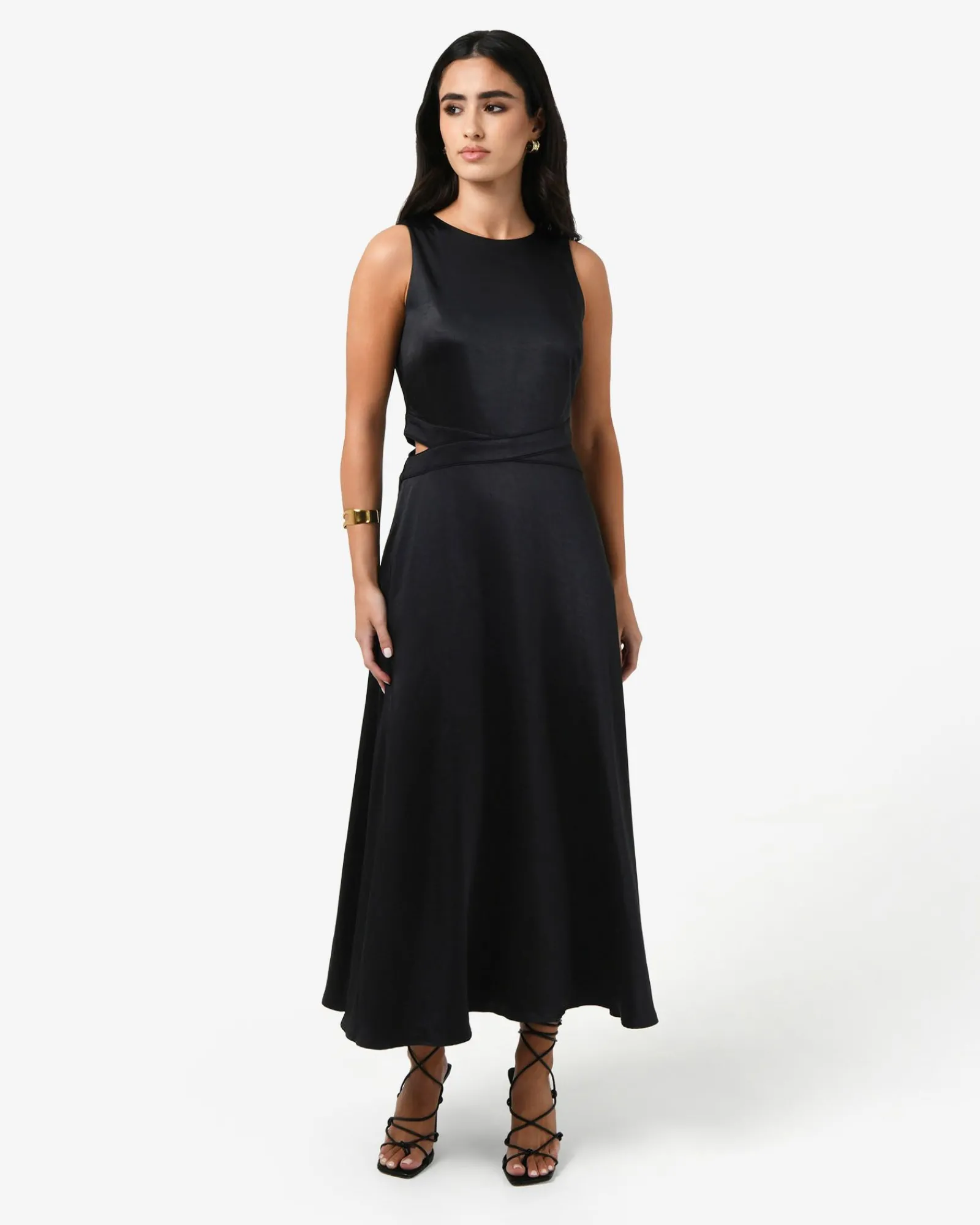 Forcast Louisa Cut Out Satin Dress* Maxi Dresses|Maxi Dresses