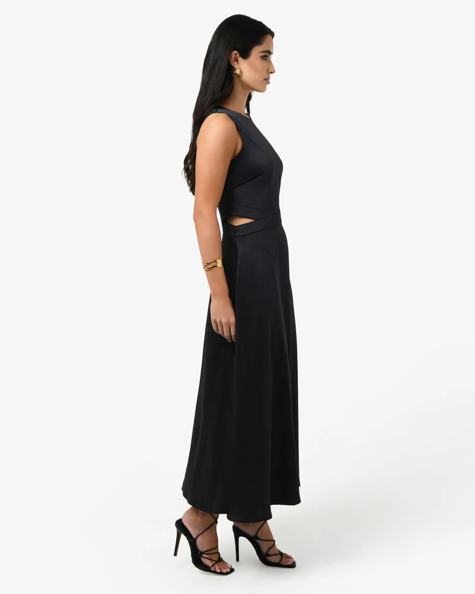 Forcast Louisa Cut Out Satin Dress* Maxi Dresses|Maxi Dresses