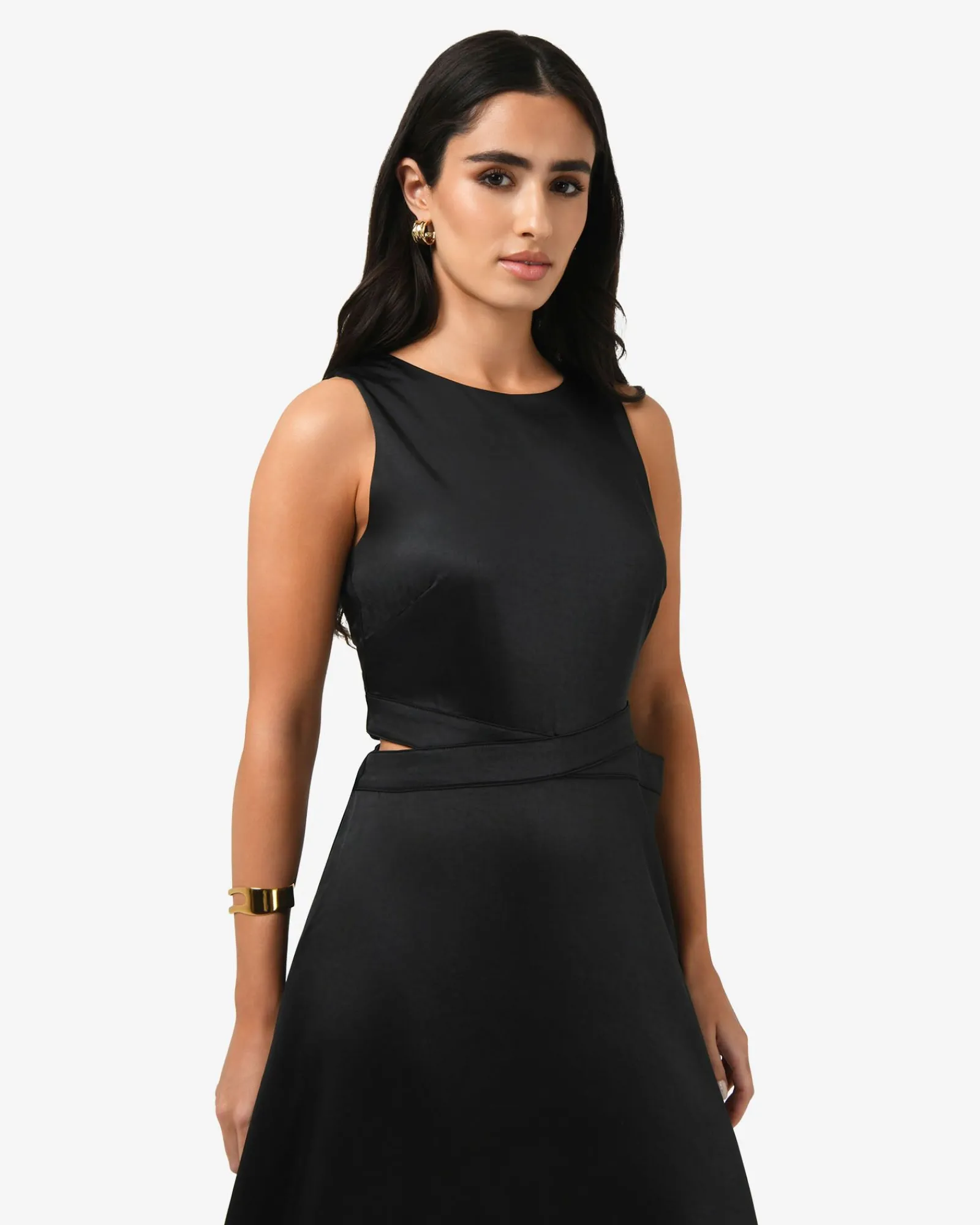 Forcast Louisa Cut Out Satin Dress* Maxi Dresses|Maxi Dresses