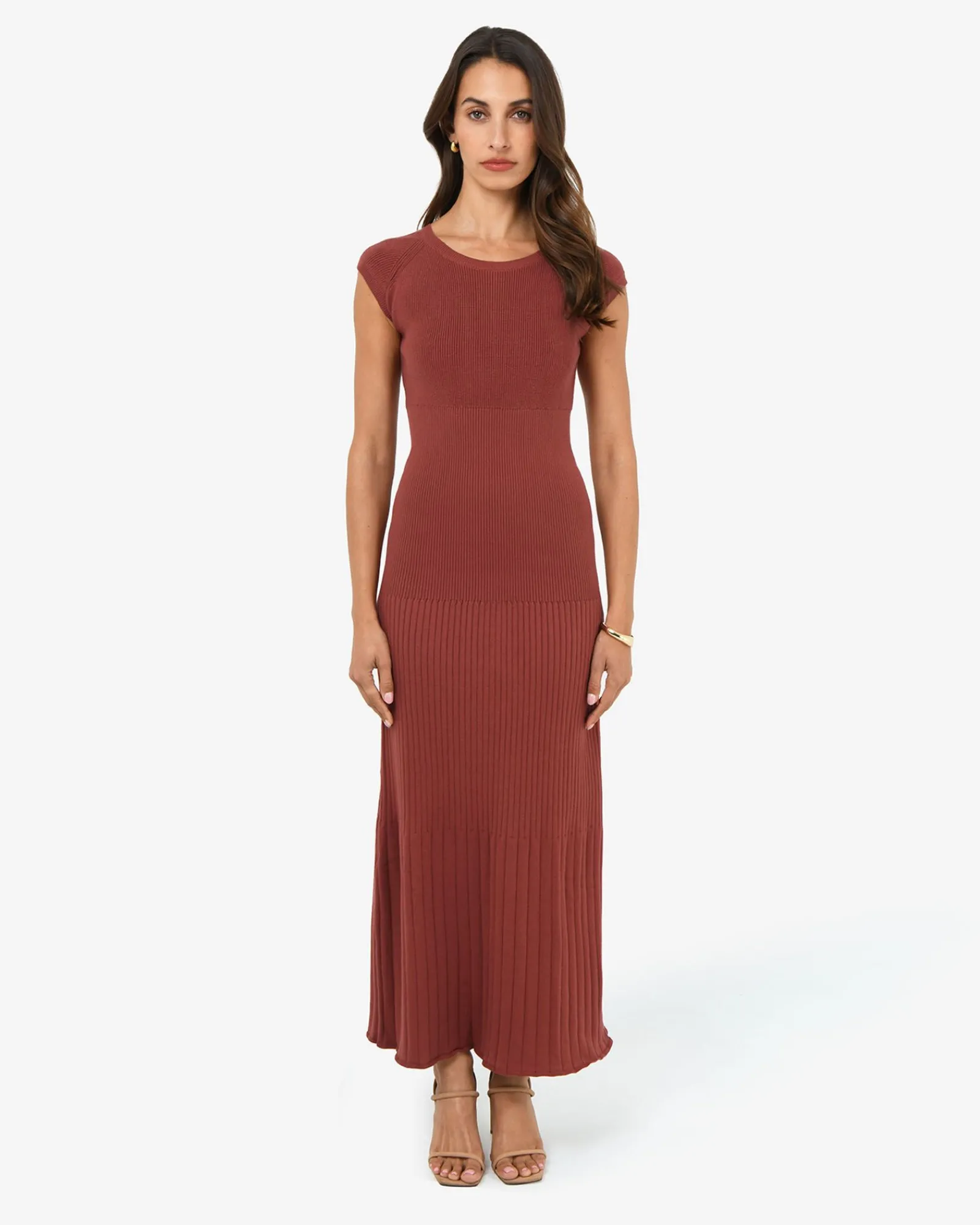 Forcast Lourdes Ribbed Knit Dress* Maxi Dresses|Maxi Dresses