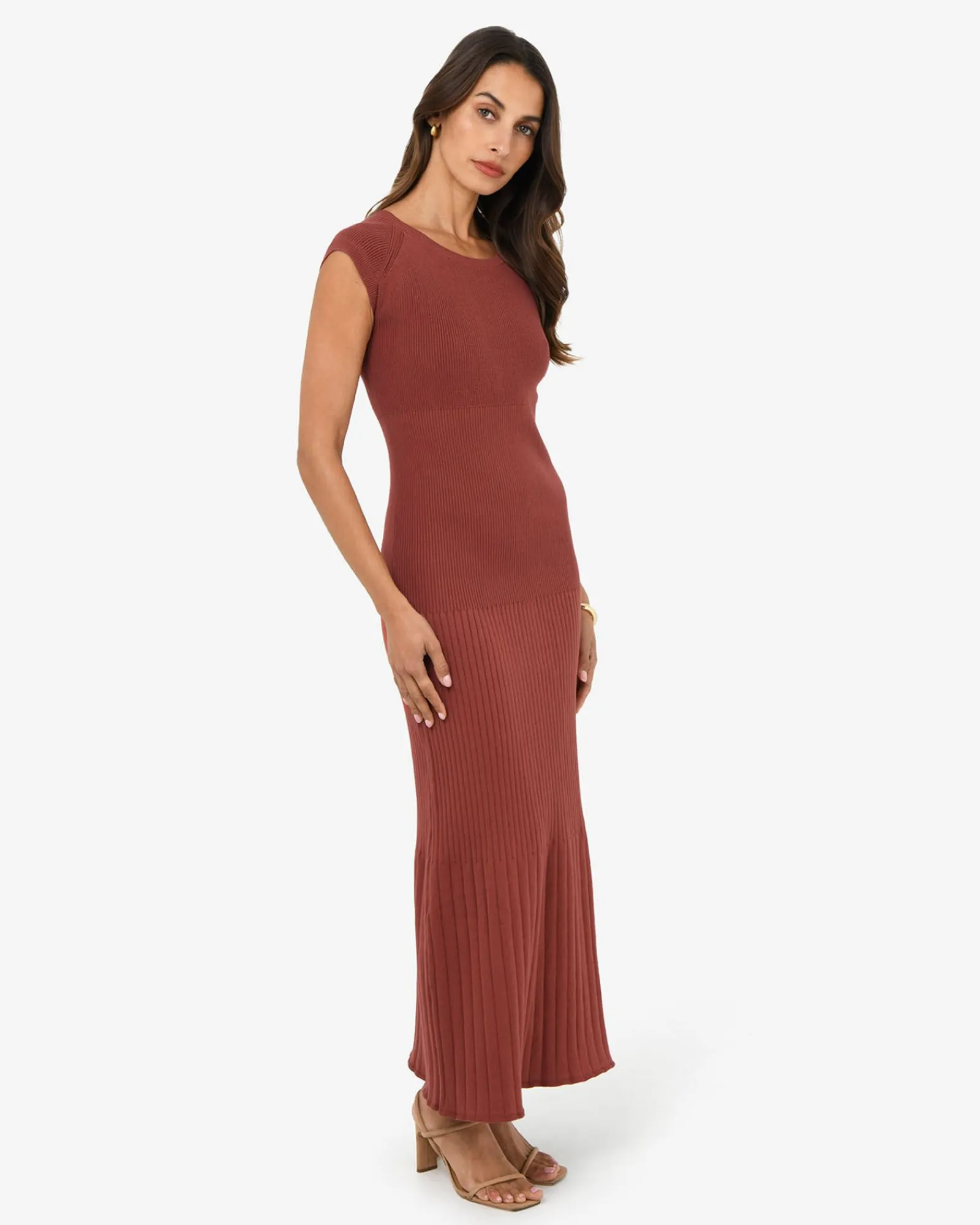 Forcast Lourdes Ribbed Knit Dress* Maxi Dresses|Maxi Dresses
