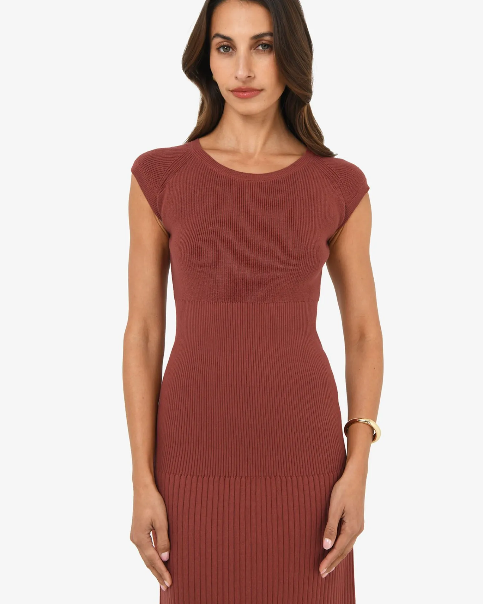 Forcast Lourdes Ribbed Knit Dress* Maxi Dresses|Maxi Dresses