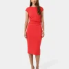 Forcast Lulu Ruched Midi Dress* Midi Dresses|Midi Dresses