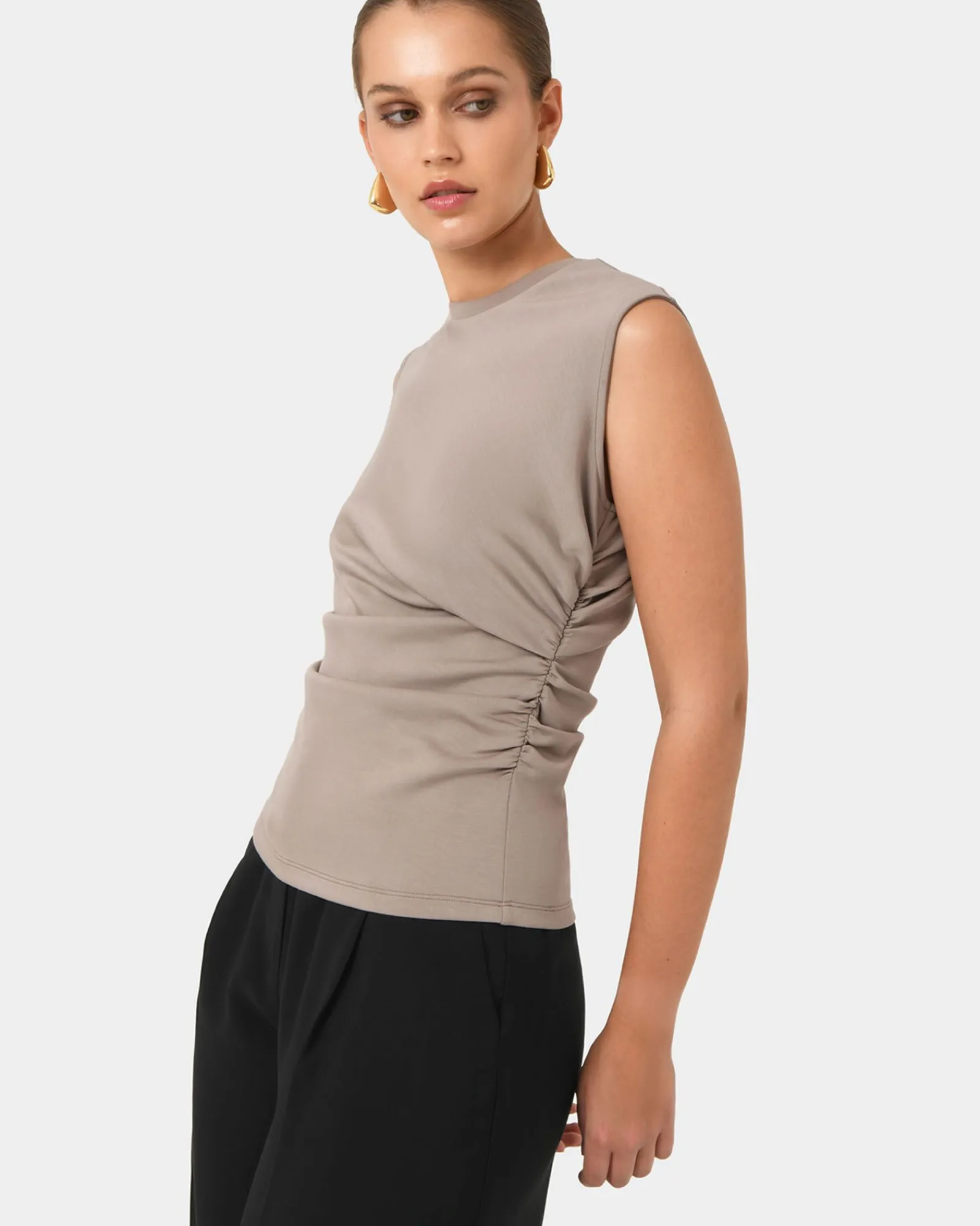 Forcast Lulu Ruched Top* T-Shirts & Tops|Work Tops