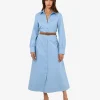 Forcast Lune Ruched Shirt Dress* Midi Dresses|Midi Dresses