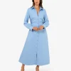 Forcast Lune Ruched Shirt Dress* Midi Dresses|Midi Dresses