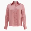 Forcast Mae Satin Shirt* T-Shirts & Tops|Long Sleeve Tops