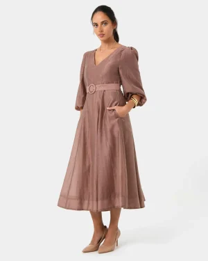 Forcast Marlie Puff Sleeve Midi Dress* Midi Dresses|Midi Dresses