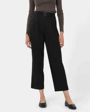 Forcast Mazzy Cotton Belted Trousers* High-Waisted Pants|Work Pants