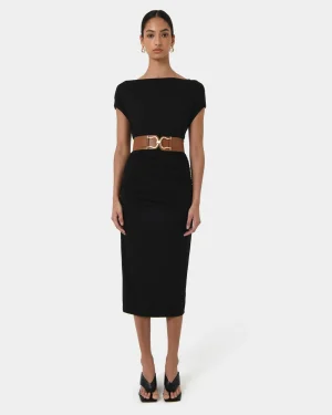 Forcast Mia Ruched Jersey Dress* Midi Dresses|Midi Dresses