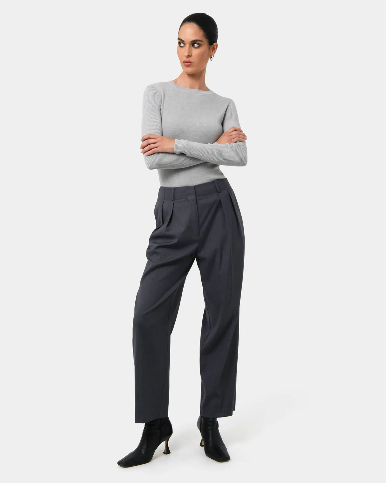 Forcast Milan Adjustable Waist Pants* High-Waisted Pants|Straight Leg Pants
