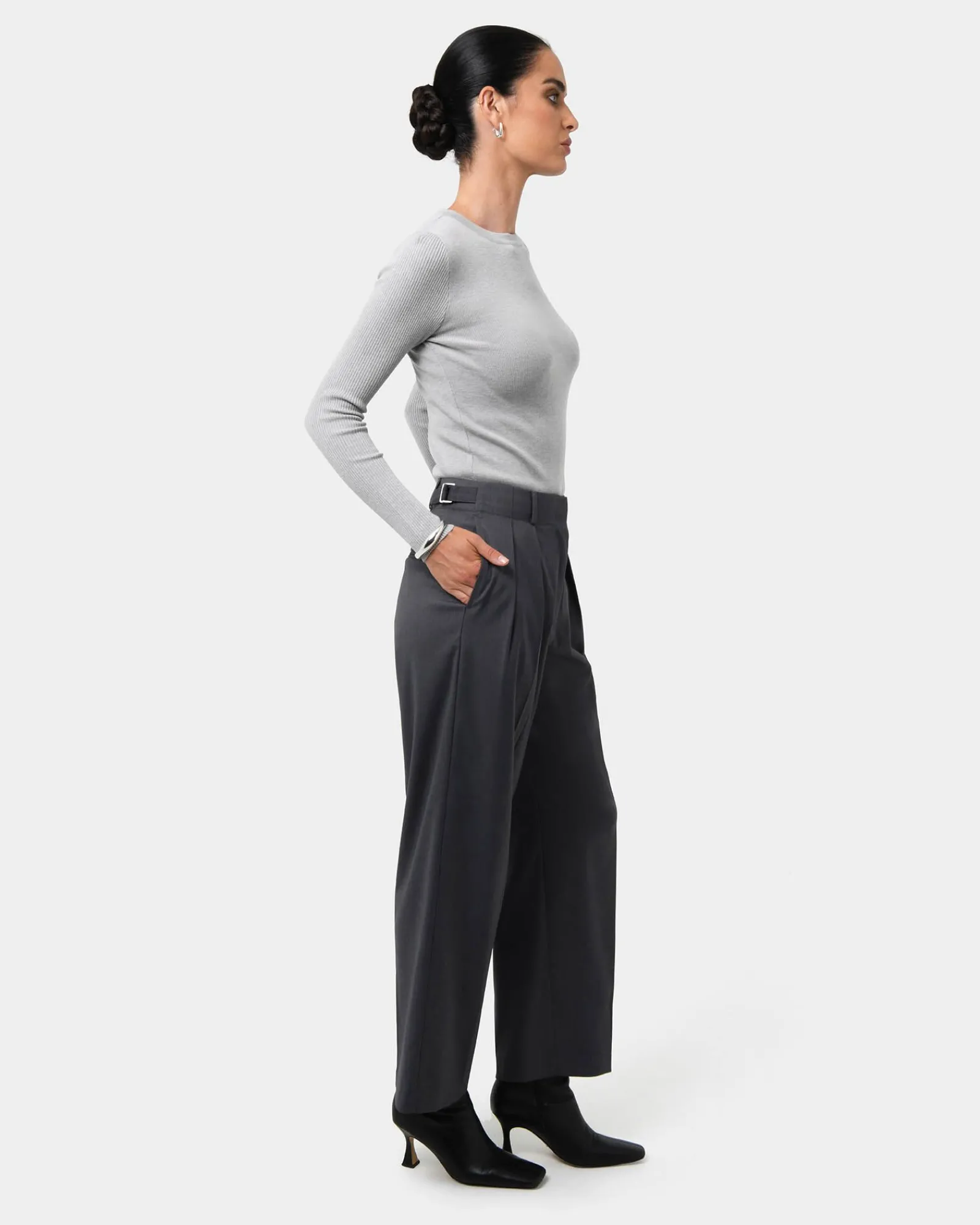 Forcast Milan Adjustable Waist Pants* High-Waisted Pants|Straight Leg Pants