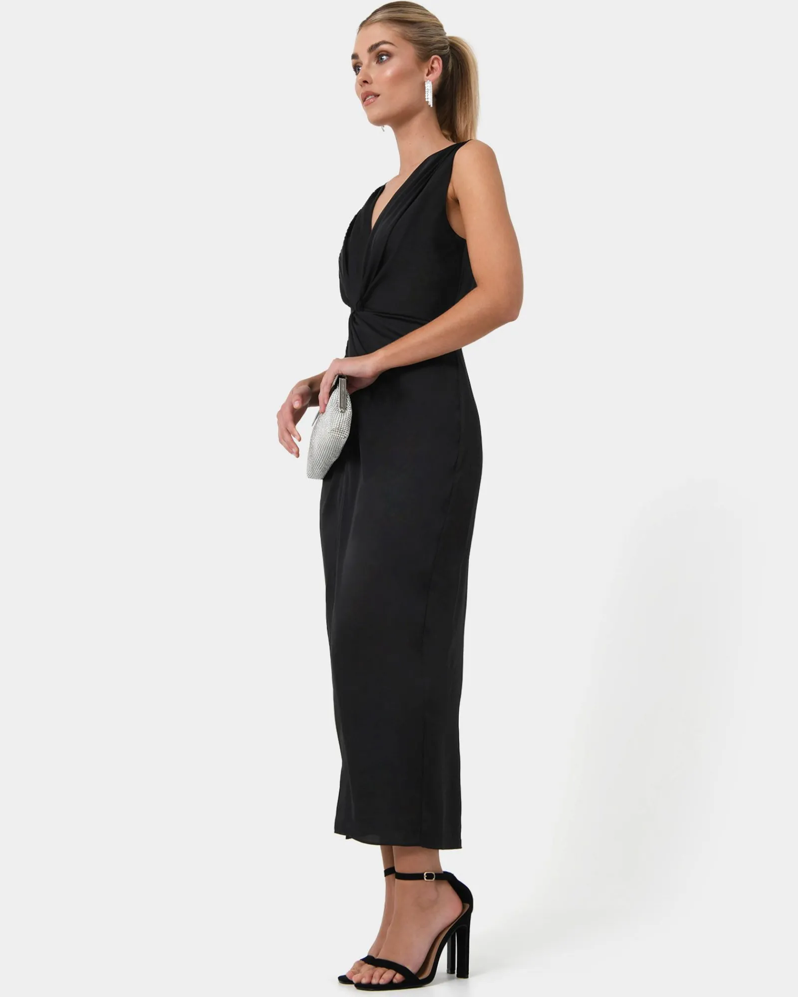 Forcast Mimi Front Twist Dress* Black Dresses|Black Dresses