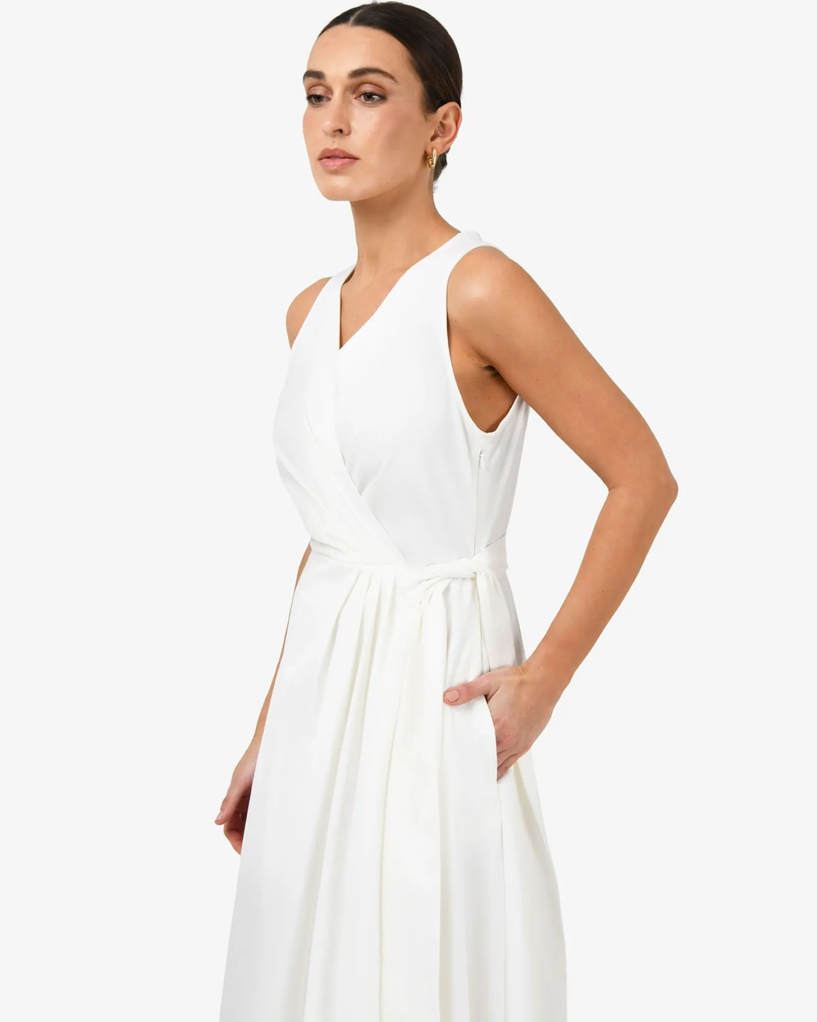 Forcast Nattai Crossover Dress* Conscious|Midi Dresses