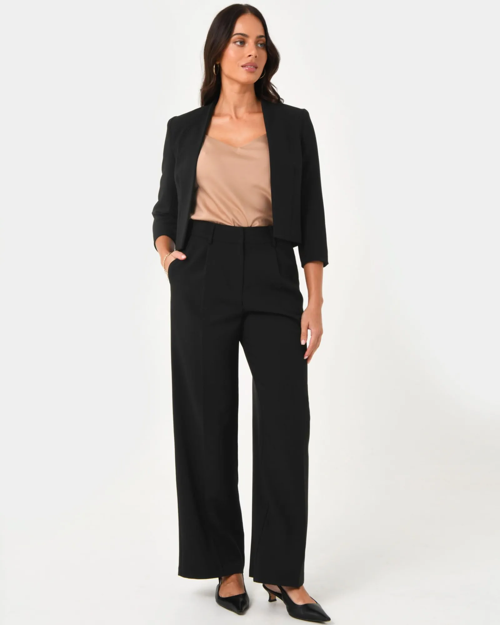 Forcast Nikki Collarless Crop Jacket* Jackets & Blazers|Matching Sets