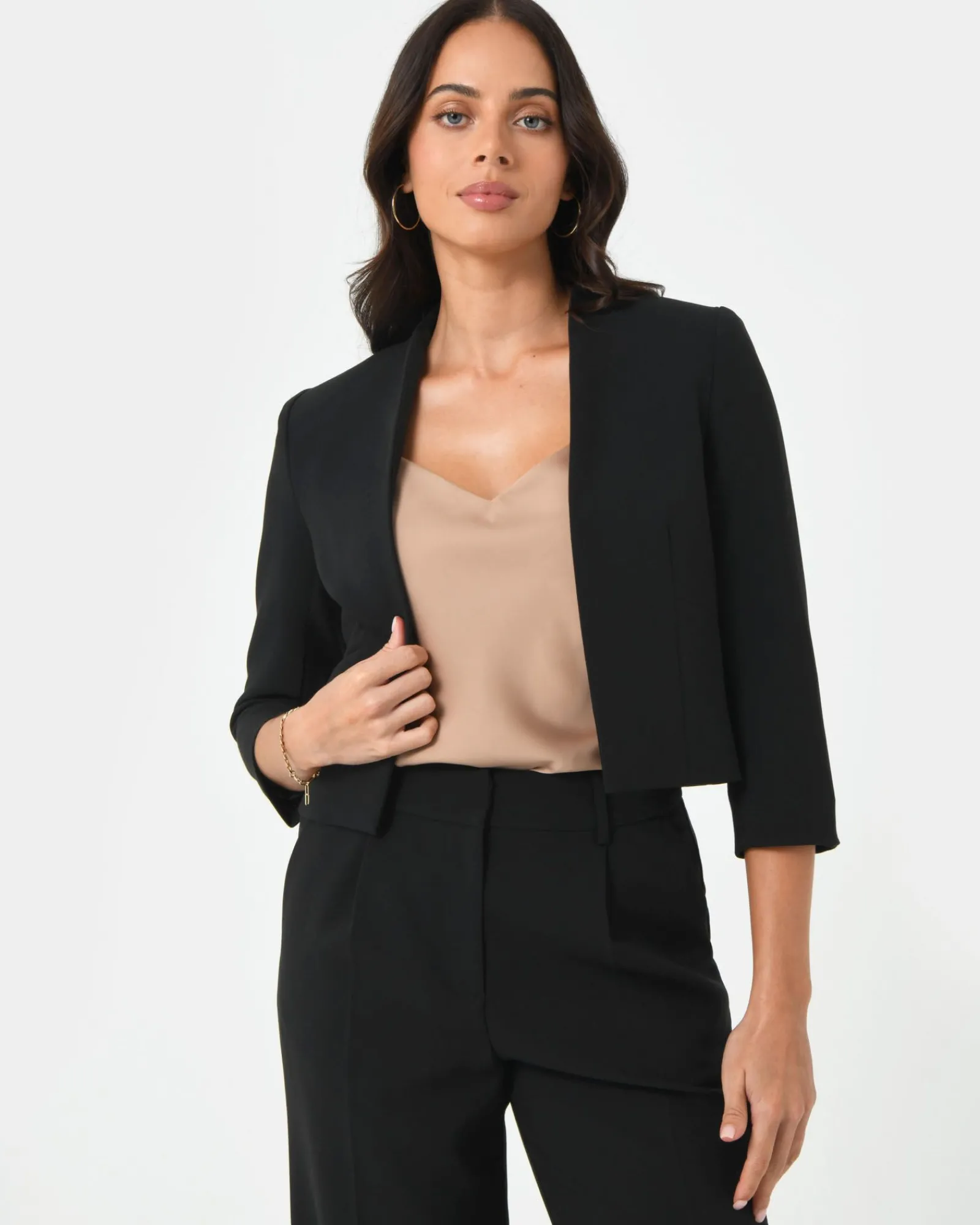 Forcast Nikki Collarless Crop Jacket* Jackets & Blazers|Matching Sets