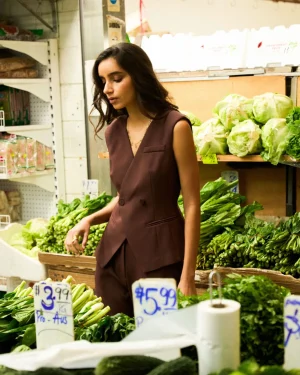 Forcast Nikki Collarless Vest* Work Tops|Vests & Waistcoats