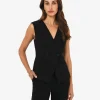 Forcast Nikki Collarless Vest* T-Shirts & Tops|Work Tops