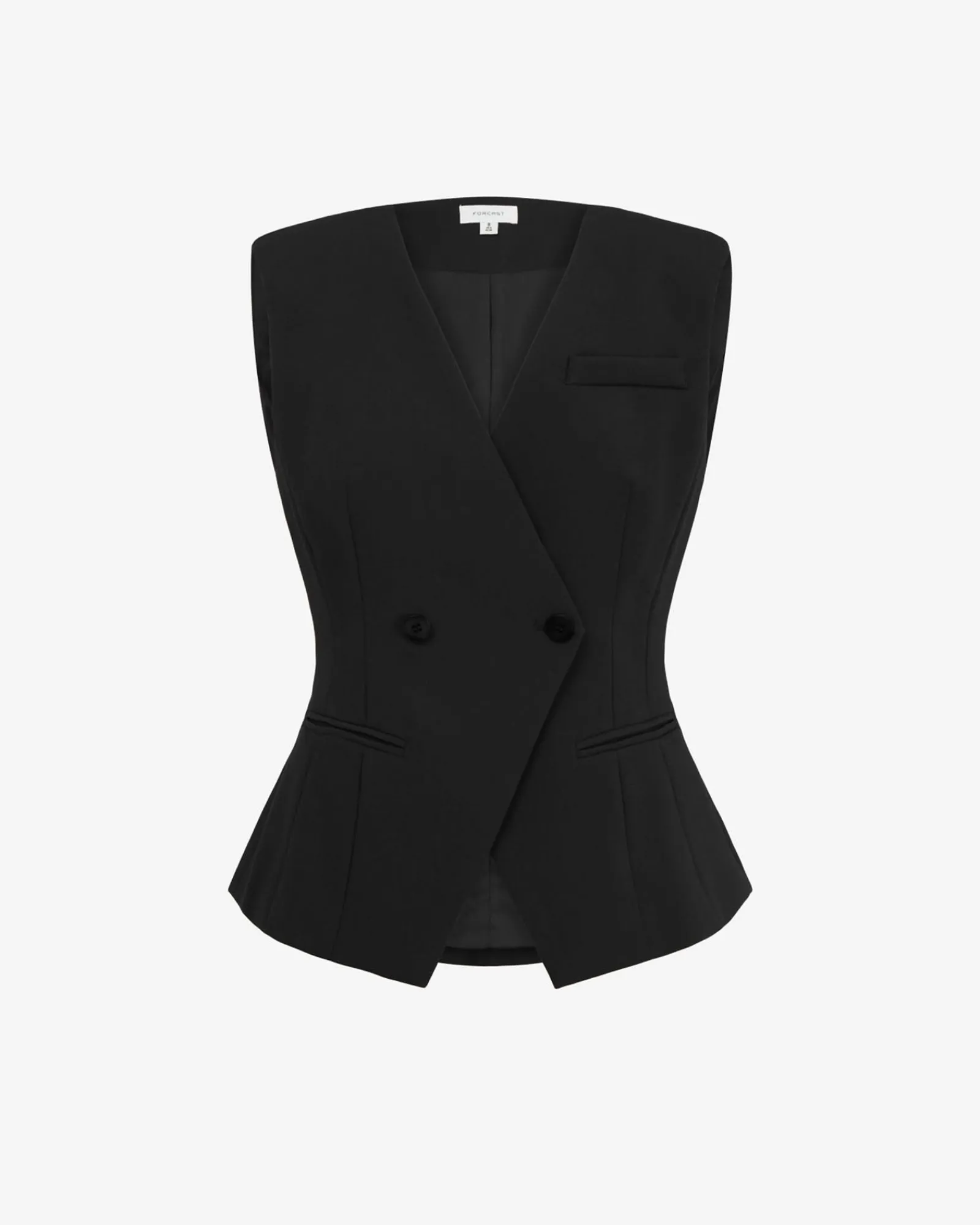 Forcast Nikki Collarless Vest* T-Shirts & Tops|Work Tops