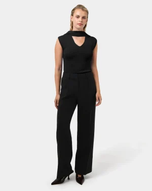 Forcast Nikki Tailored Elastic Pants* High-Waisted Pants|Wide-Leg Pants