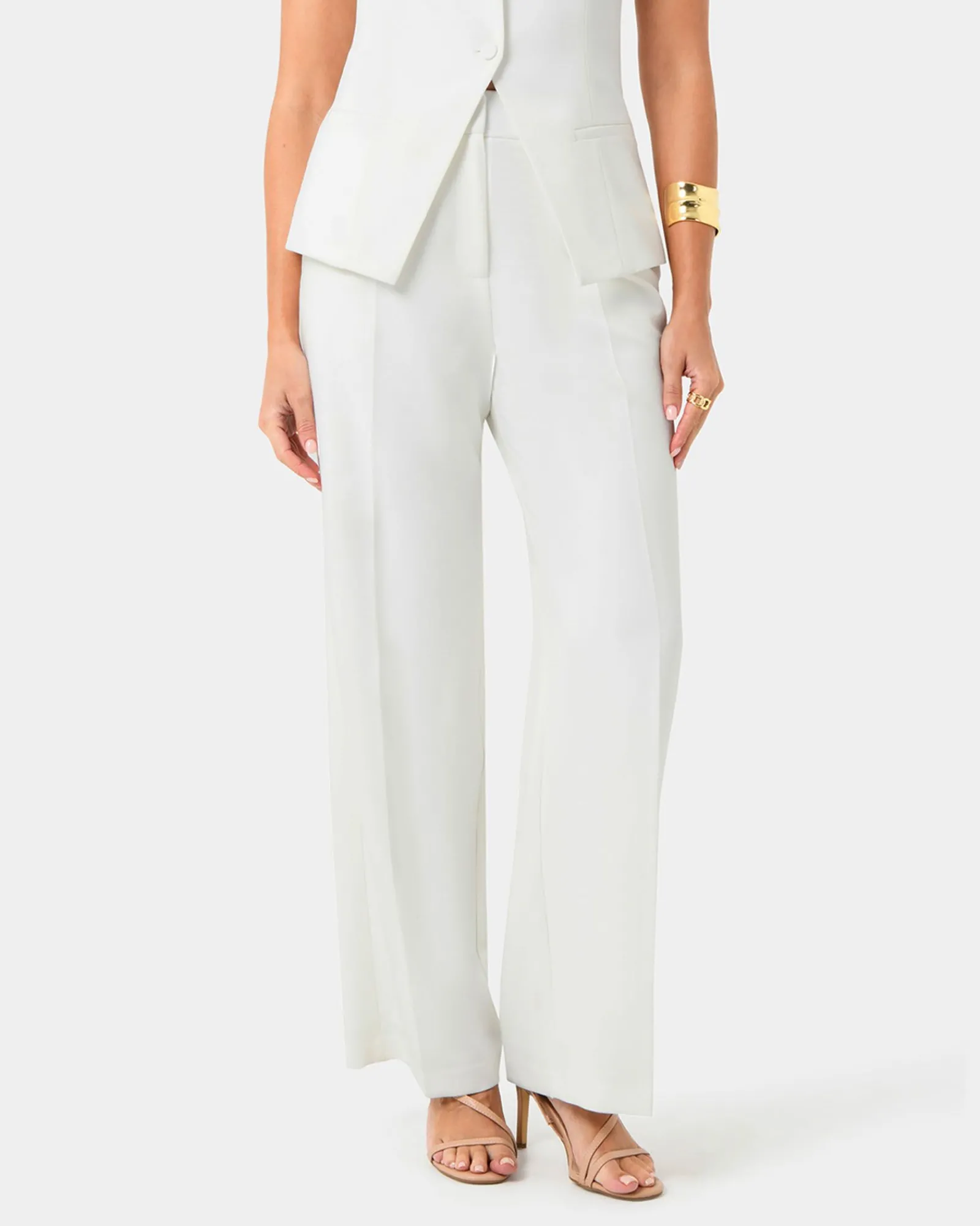 Forcast Nikki Tailored Pants* High-Waisted Pants|Straight Leg Pants