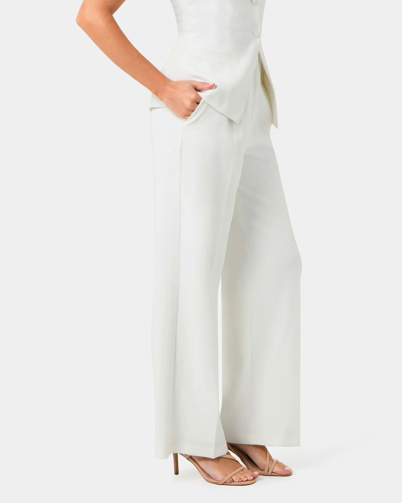 Forcast Nikki Tailored Pants* High-Waisted Pants|Straight Leg Pants