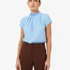 Forcast Olivia Pleated High Neck Top* T-Shirts & Tops|Work Tops