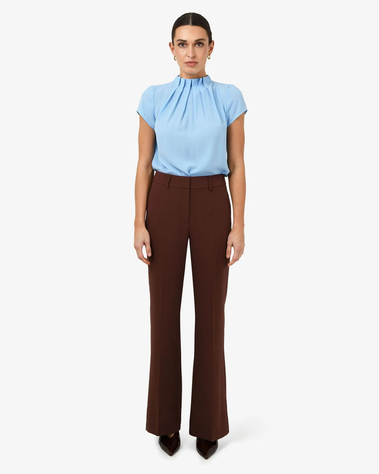 Forcast Olivia Pleated High Neck Top* T-Shirts & Tops|Work Tops