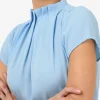 Forcast Olivia Pleated High Neck Top* T-Shirts & Tops|Work Tops