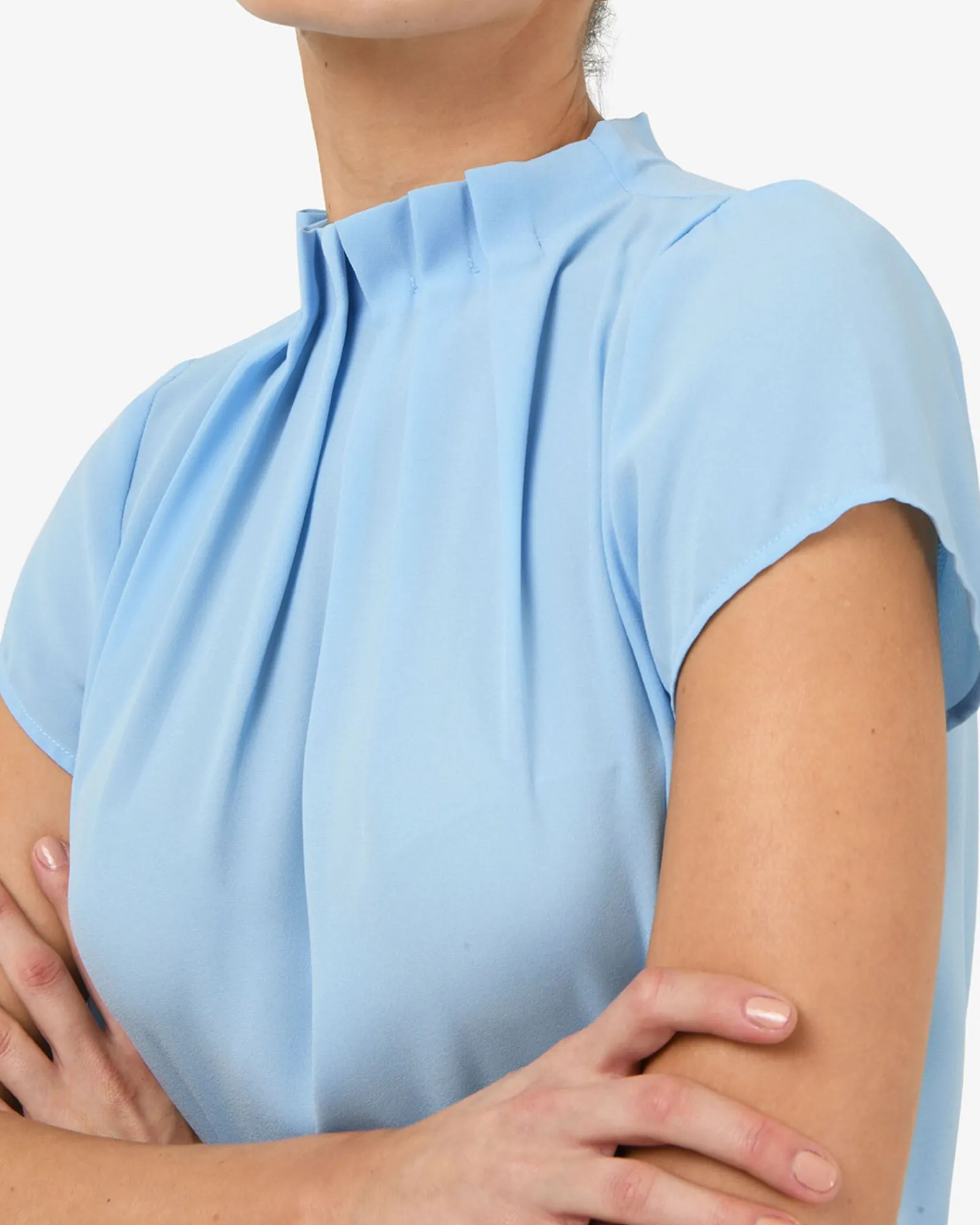 Forcast Olivia Pleated High Neck Top* T-Shirts & Tops|Work Tops