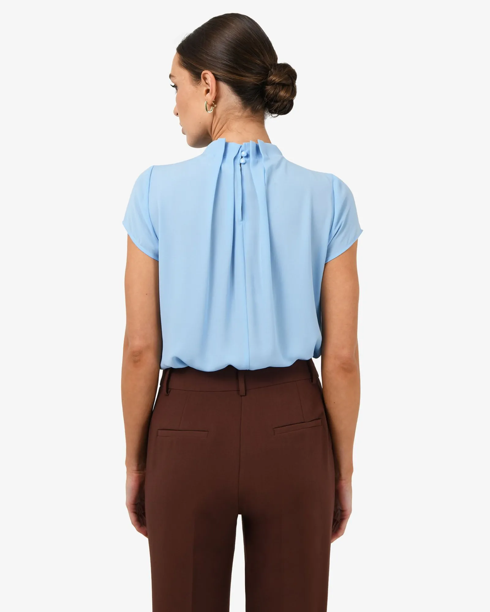 Forcast Olivia Pleated High Neck Top* T-Shirts & Tops|Work Tops