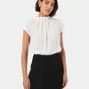 Forcast Olivia Pleated High Neck Top* T-Shirts & Tops|Work Tops