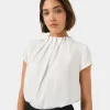 Forcast Olivia Pleated High Neck Top* T-Shirts & Tops|Work Tops