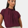 Forcast Olivia Pleated High Neck Top* T-Shirts & Tops|Work Tops