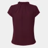 Forcast Olivia Pleated High Neck Top* T-Shirts & Tops|Work Tops