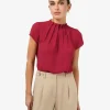 Forcast Olivia Pleated High Neck Top* T-Shirts & Tops|Work Tops